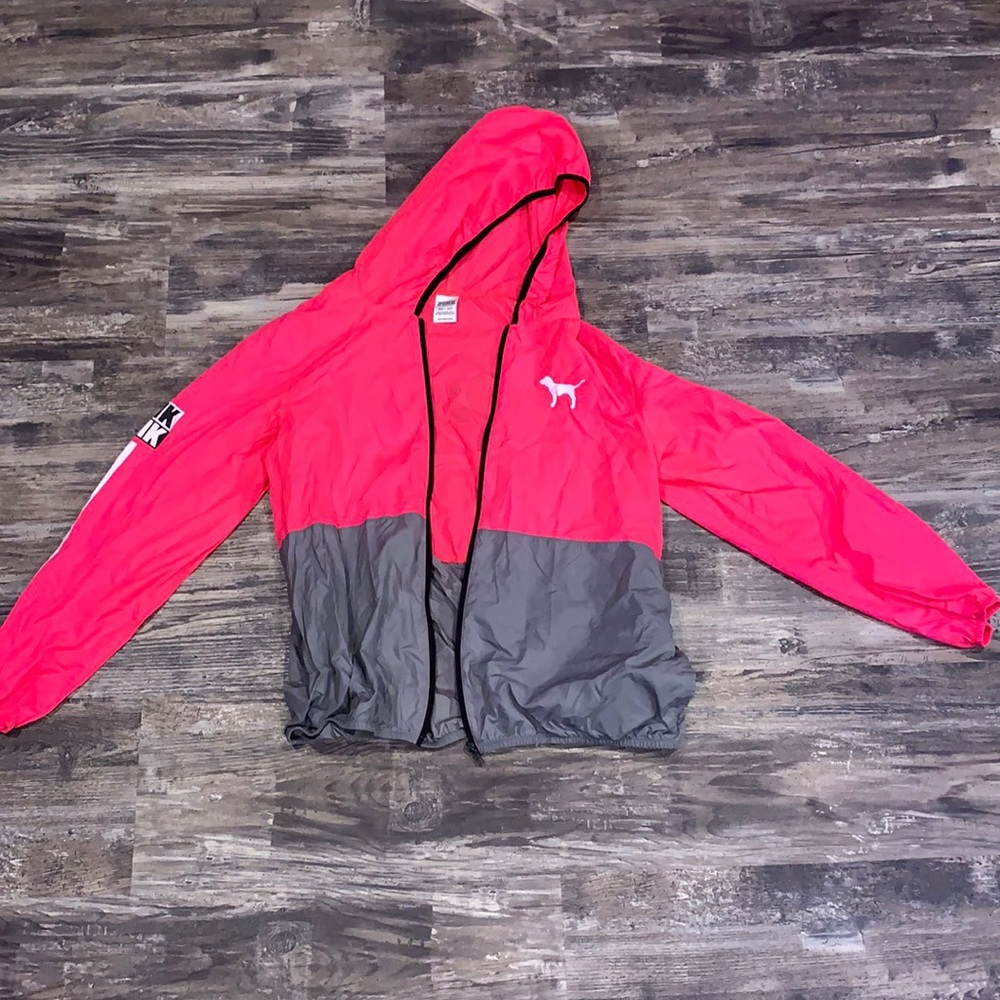 PINK brand zip up windbreaker!!